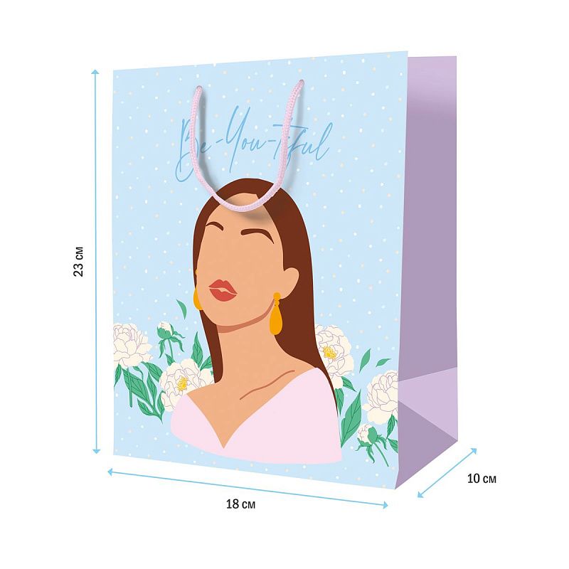 Пакет подарочный 18*23*10см ArtSpace "Beautiful", ламинированный