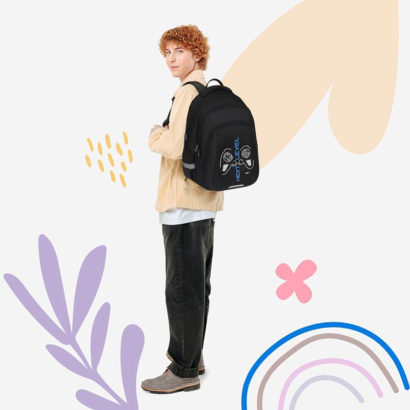 Рюкзак Berlingo Comfort "Next level" 38*27*18см, 3 отделения, 2 кармана, эргономичная спинка 