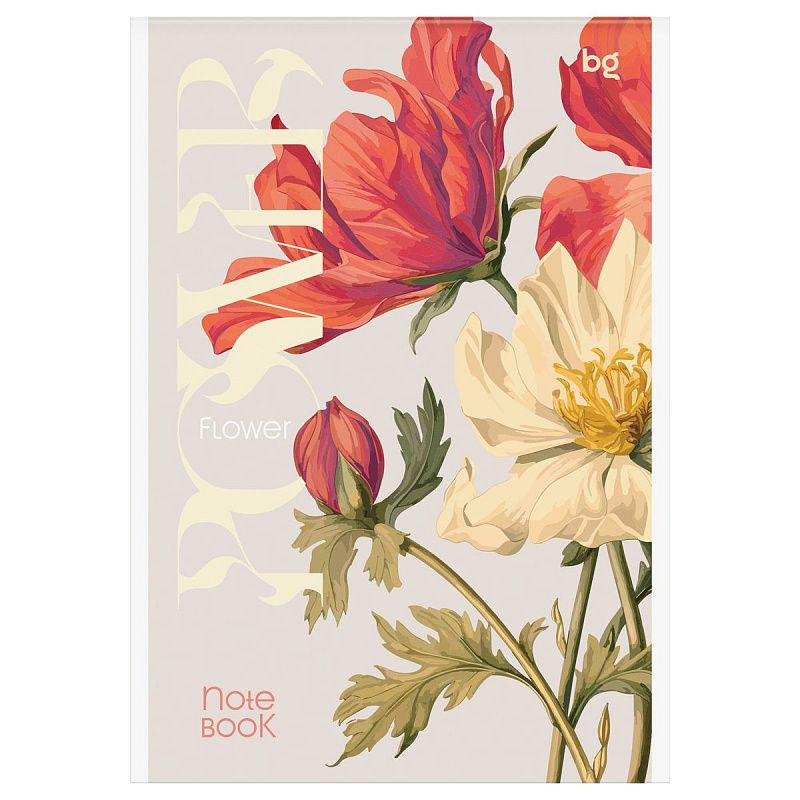 Блокнот А5 80л., на скрепке BG "Цветы"
