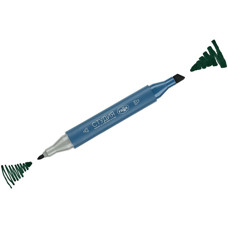 Маркер двусторонний для скетчинга Гамма "Студия", цвет морской волны, корпус трехгранный, пулевид./клиновид. наконечники