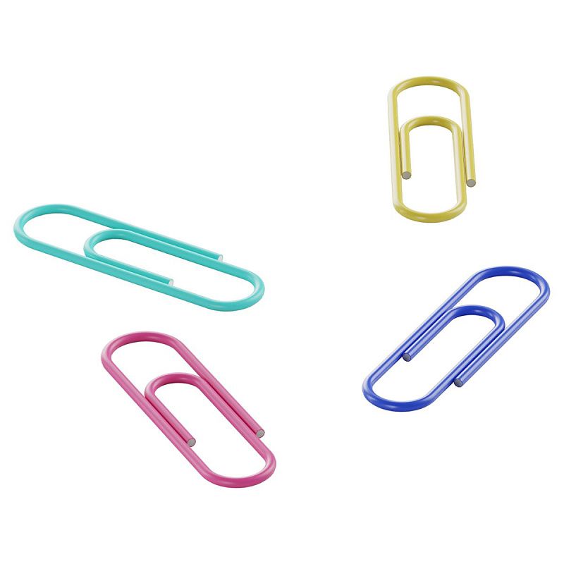 Скрепки 28мм, Berlingo, 100шт., цветные, ПВХ упак., европодвес, ассорти пастель