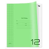Тетрадь 12л., клетка BG "UniTone. Neon", пластиковая обложка, неон салатовый