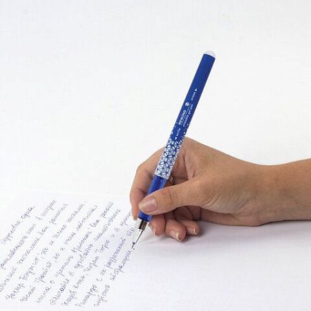 Ручка стираемая гелевая + 9 стержней в ПЛАСТИКОВОЙ ТУБЕ, СИНЯЯ, игольчатый наконечник 0,5 мм, линия 0,35 мм, BRAUBERG, 144093 