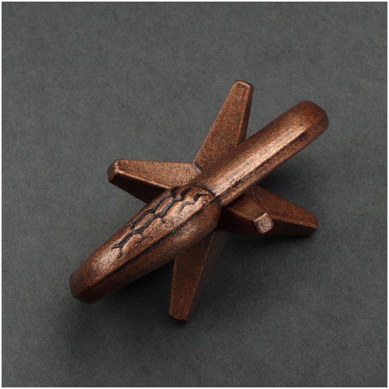 Головоломка металлическая большая ТРИ СОВЫ "Звезда", 2 уровень сложности 