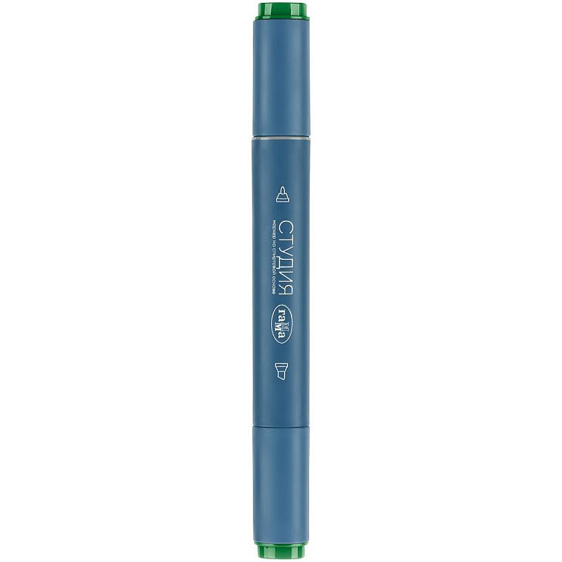 Маркер двусторонний для скетчинга Гамма "Студия", зеленый травяной, корпус трехгранный, пулевид./клиновид. наконечники