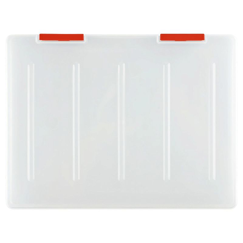 Папка для документов СТАММ А4, 235*310*40мм, пластик., прозрачная, красные защелки 