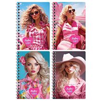 Записная книжка А6 80л. на гребне BG "Pink girls"