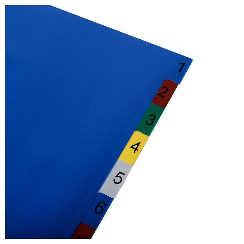 Разделитель листов OfficeSpace А4, 12 листов, цифровой 1-12, цветной, пластиковый 