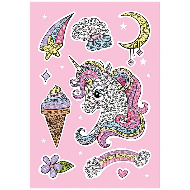 Алмазная мозаика, наклейки ТРИ СОВЫ "Единорожка", пакет с европодвесом