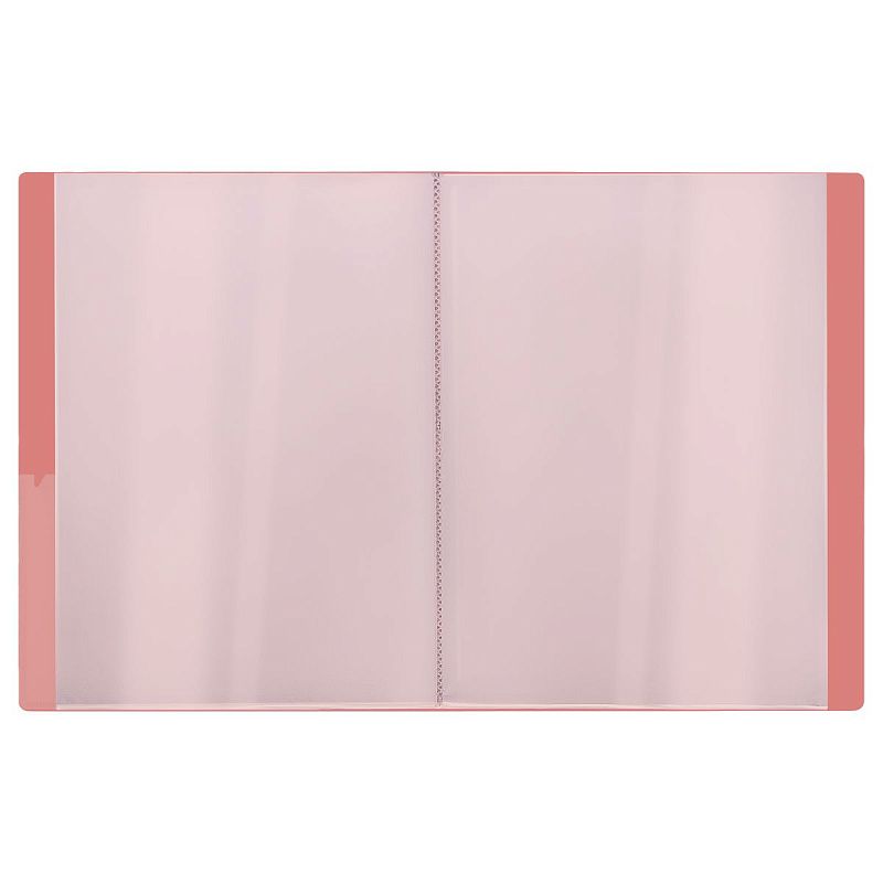 Папка с 30 вкладышами СТАММ "Акцент" А4, 17мм, 800мкм, пластик, коралловая 