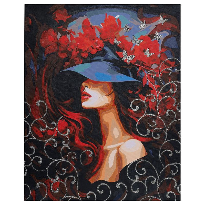 Картина по номерам на холсте с глиттером ТРИ СОВЫ "Загадочность", 40*50, с акриловыми красками и кистями