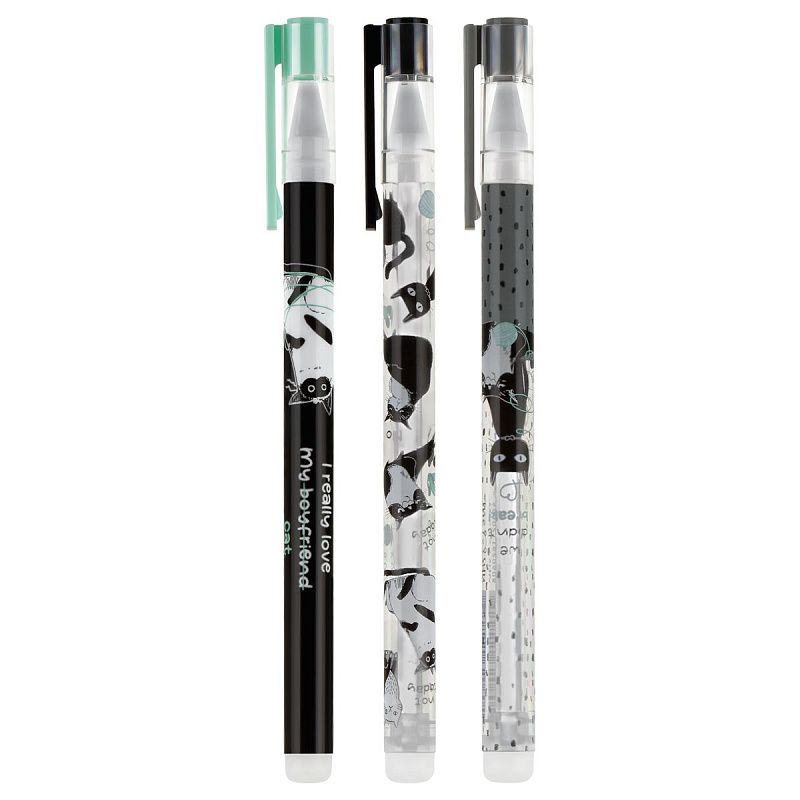 Ручка гелевая стираемая MESHU "Cats knot" синяя, 0,5мм, корпус ассорти 