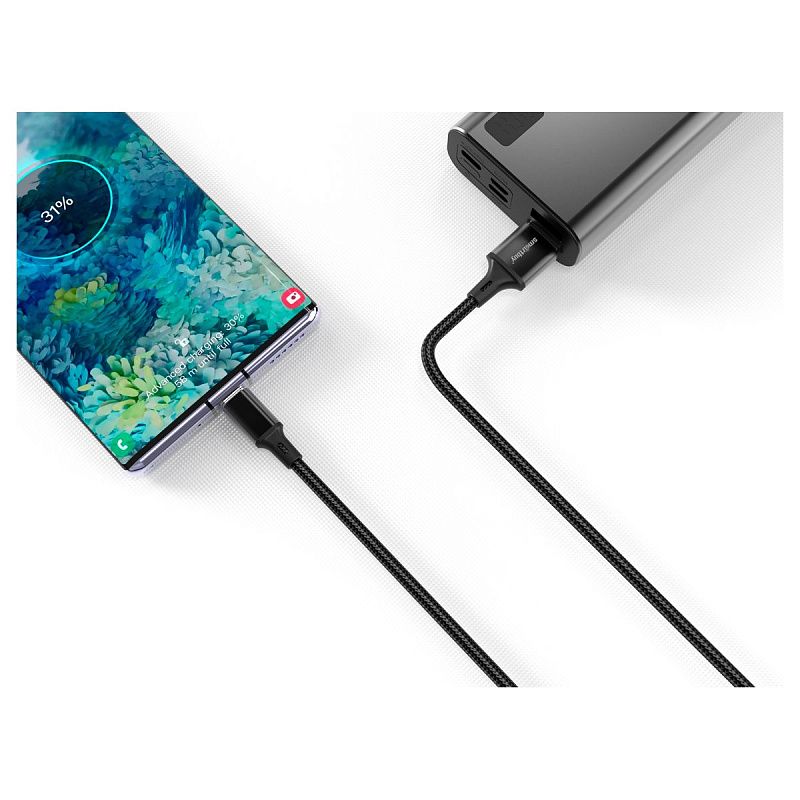 Кабель Smartbuy S14, USB - Type-C, 3A output, 1м, черный