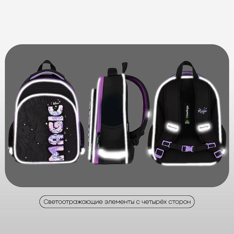 Ранец Berlingo Expert Plus "Purple Magic" 38*29*15см, 2 отделения, 2 кармана, анатомическая спинка 