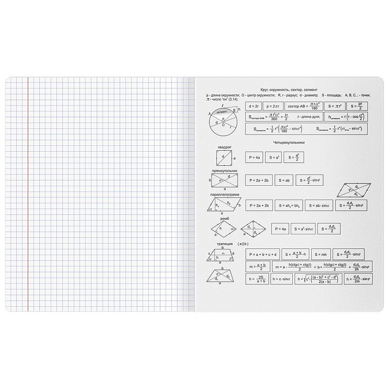Тетрадь предметная 48л. BG "В гранях разума" - Геометрия, матовая ламинация