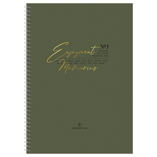 Тетрадь 80л., А4, клетка на гребне GreenwichLine "Moderate", матовая ламинация, тиснение фольгой, 80г/м2