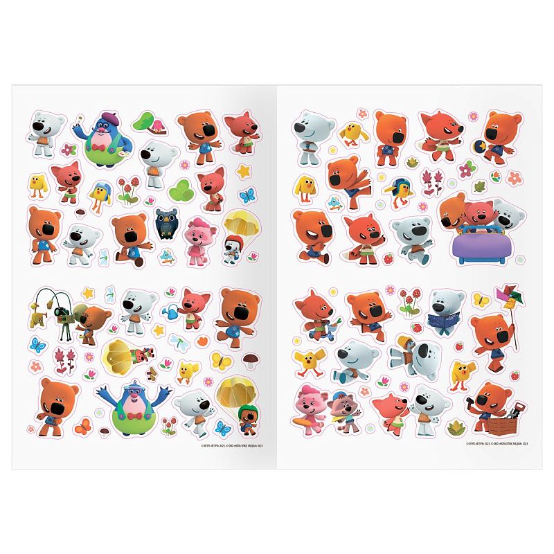 Книжка-задание, А5 ТРИ СОВЫ "Многоразовые наклейки. Мимимишки. Хорошо в лесу!", с наклейками и постерами, 8стр.