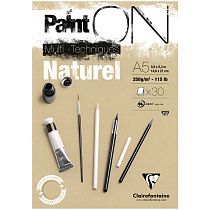 Скетчбук - альбом для смешанных техник 30л., А5, на склейке Clairefontaine "Paint'ON Naturel", крафт, 250г/м2 Скетчбук - альбом для смешанных техник 30л., А5, на склейке Clairefontaine "Paint'ON Naturel", крафт, 250г/м2