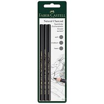 Набор угольных карандашей Faber-Castell "Pitt", 3шт., мягкий/средний/твердый, прессованный, блистер Набор угольных карандашей Faber-Castell "Pitt", 3шт., мягкий/средний/твердый, прессованный, блистер