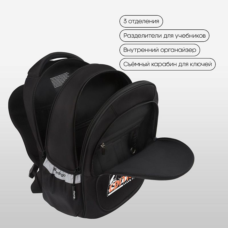 Рюкзак Berlingo Modern "Glow Teddy" 38*30*18см, 3 отделения, 2 кармана, эргономичная спинка 