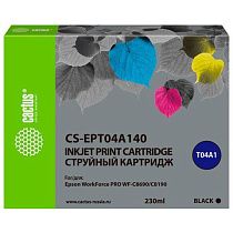 Картридж струйный CACTUS (CS-EPT04A140) для Epson WorkForce Pro WF-C8190 / WF-C8690, черный, 230 мл Картридж струйный CACTUS (CS-EPT04A140) для Epson WorkForce Pro WF-C8190 / WF-C8690, черный, 230 мл