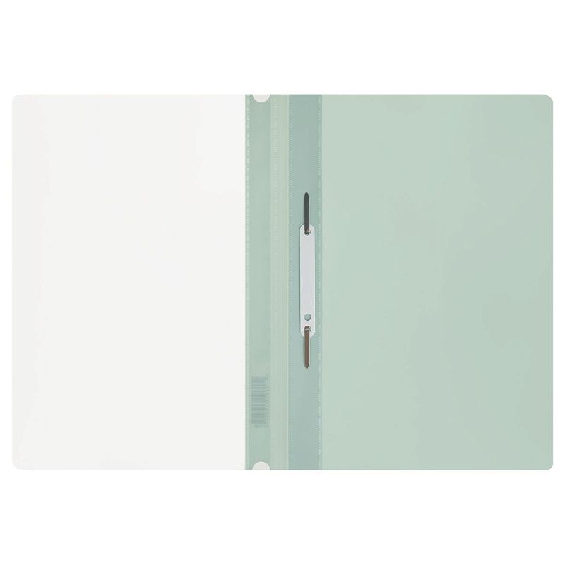 Папка-скоросшиватель пластик. перф. СТАММ "Акцент" А4, 180мкм, эвкалиптовая с прозр. верхом 