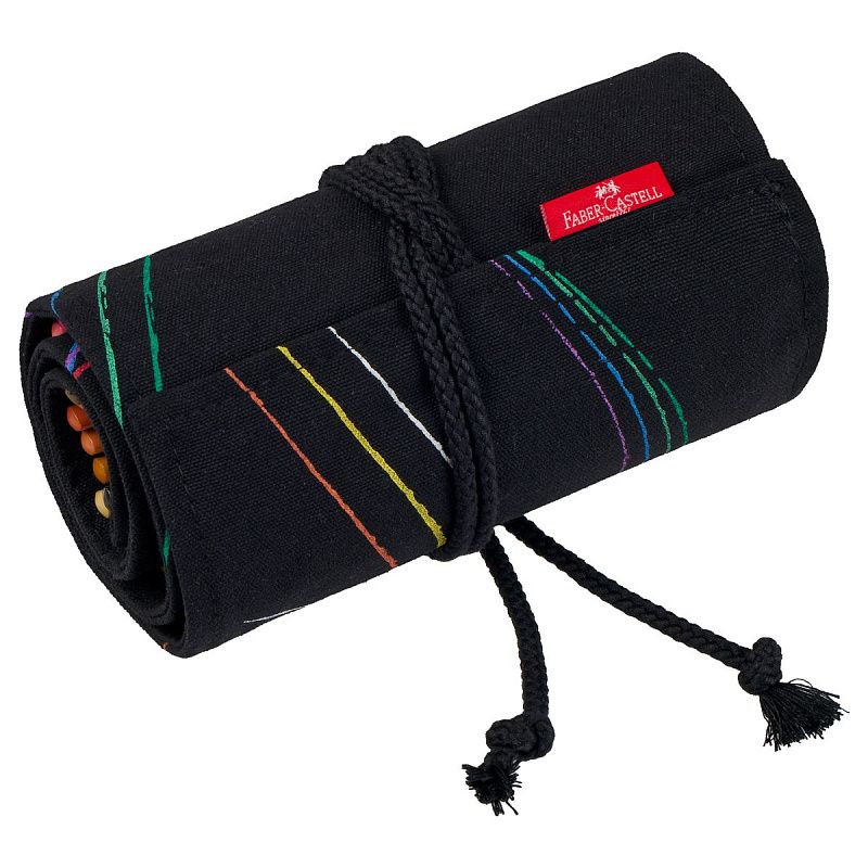 Карандаши цветные Faber-Castell "Black Edition", 72 цв., трехгран., черное дерево, заточен., пенал-скрутка