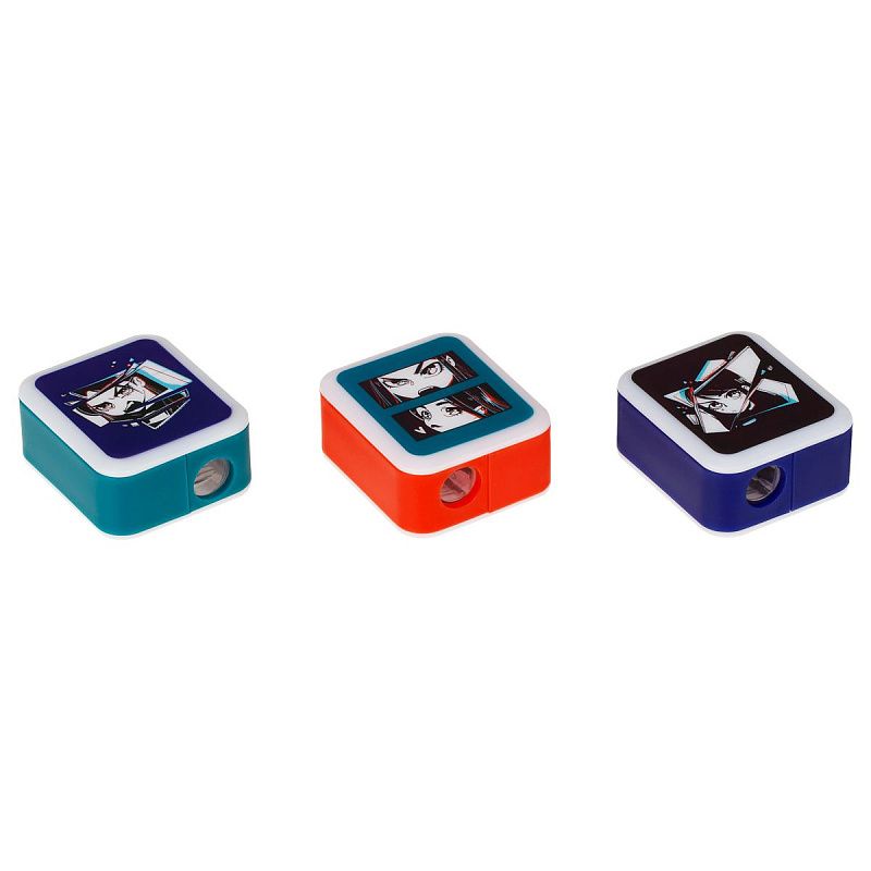 Точилка пластиковая MESHU "Kawaii", 1 отверстие, ассорти 