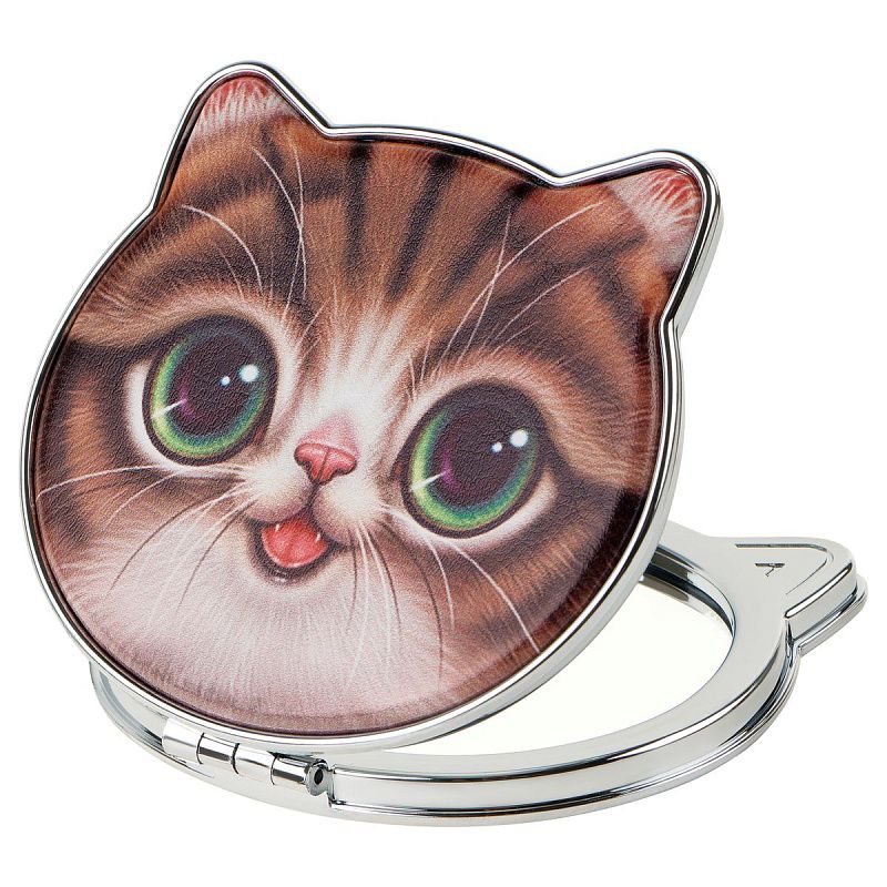 Зеркальце карманное складное MESHU "Имбирный кот"