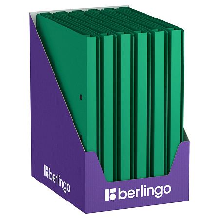 Папка с зажимом Berlingo "Soft Touch", 17мм, 700мкм, зеленая, с внутр. карманом 