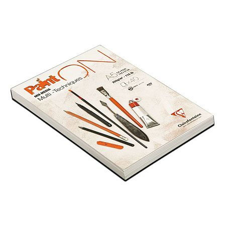 Скетчбук - альбом для смешанных техник 40л., А5, на склейке Clairefontaine "Paint'ON", мелкозерн. 250г/м2