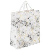 Пакет подарочный 26,5x12,7x33 см ЗОЛОТАЯ СКАЗКА "Golden Marble", тиснение фольгой, 608251