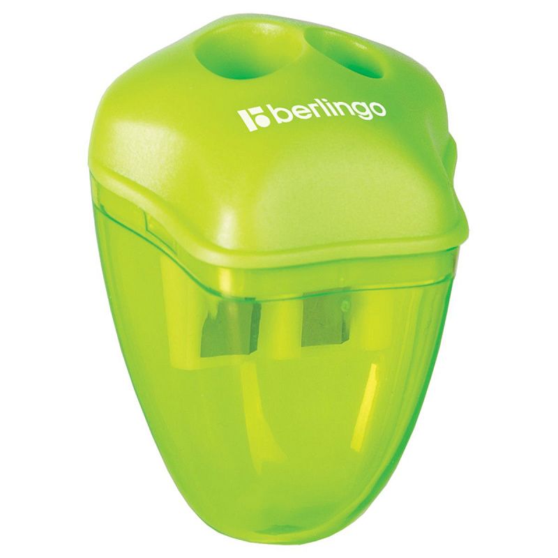 Точилка пластиковая Berlingo "Spike XL" 2 отверстия, контейнер, ассорти, дисплей 