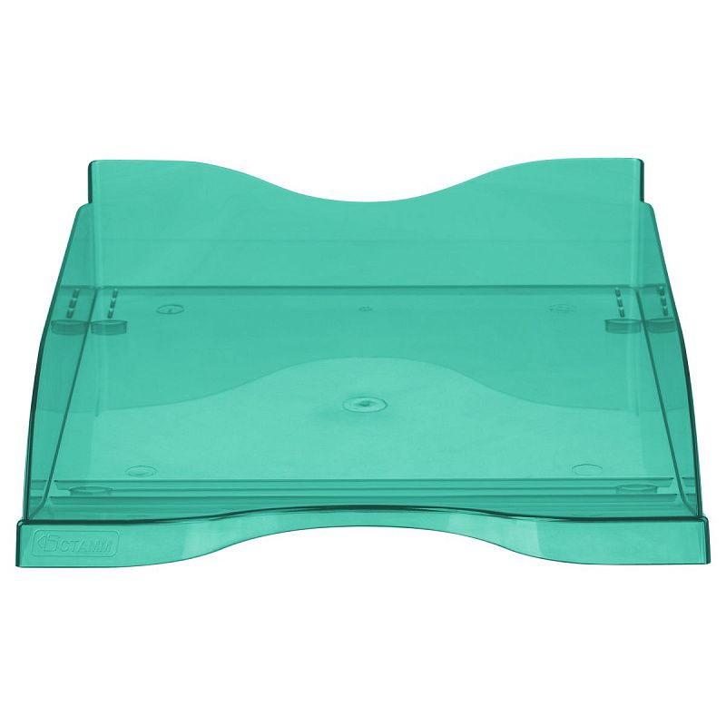 Лоток для бумаг горизонтальный СТАММ "Тропик", тонированный мятный