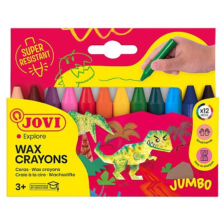 Мелки восковые JOVI, 12цв., круглые, картон, европодвес