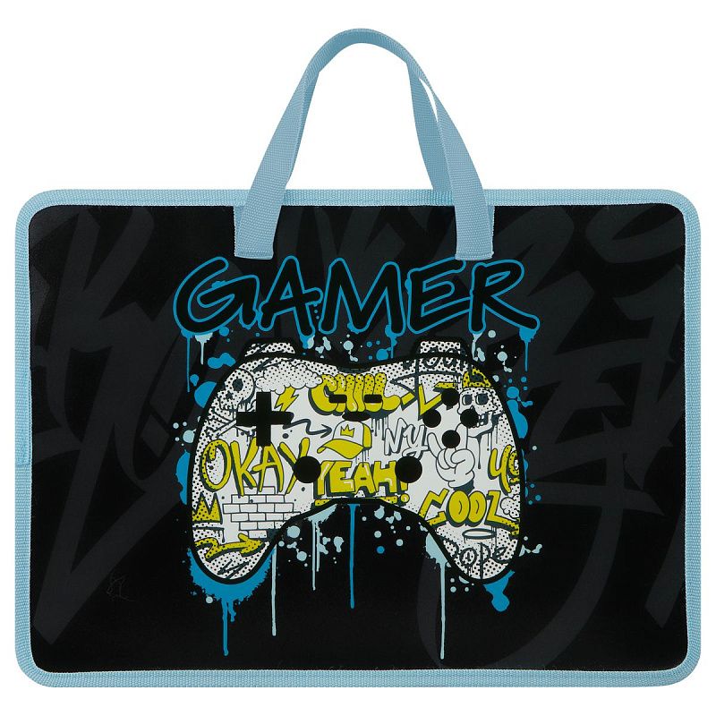Папка с ручками А4 ArtSpace "Gamer", пластик, на молнии, 70мм 