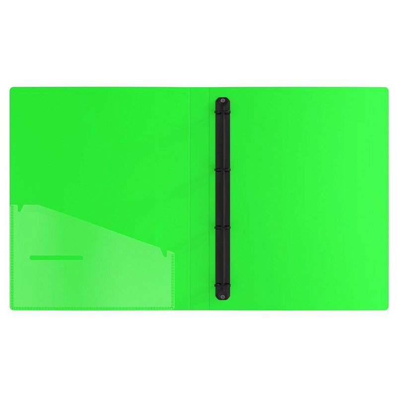 Папка на 4 кольцах Berlingo "Your Way", 24мм, 600мкм,  зеленый неон, D-кольца, с внутр. карманом 