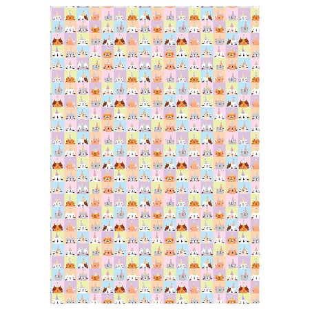 Упаковочная бумага глянц. 70*100см, MESHU "Bithday friends", 80г/м2