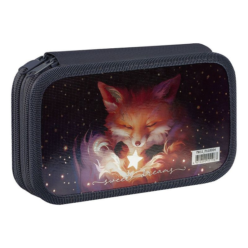 Пенал 2 отделения, 190*110 ArtSpace "The Magic Fox", ламинированный картон, фольга