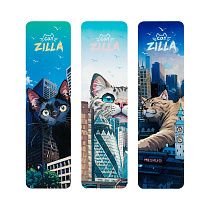 Закладки для книг, 3шт., 47*176мм, MESHU "CatZilla"