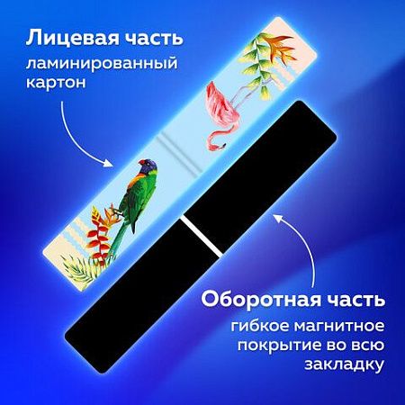 Закладки для книг МАГНИТНЫЕ, "MIX", набор 30 шт., 60x20 мм, BRAUBERG, 113175 