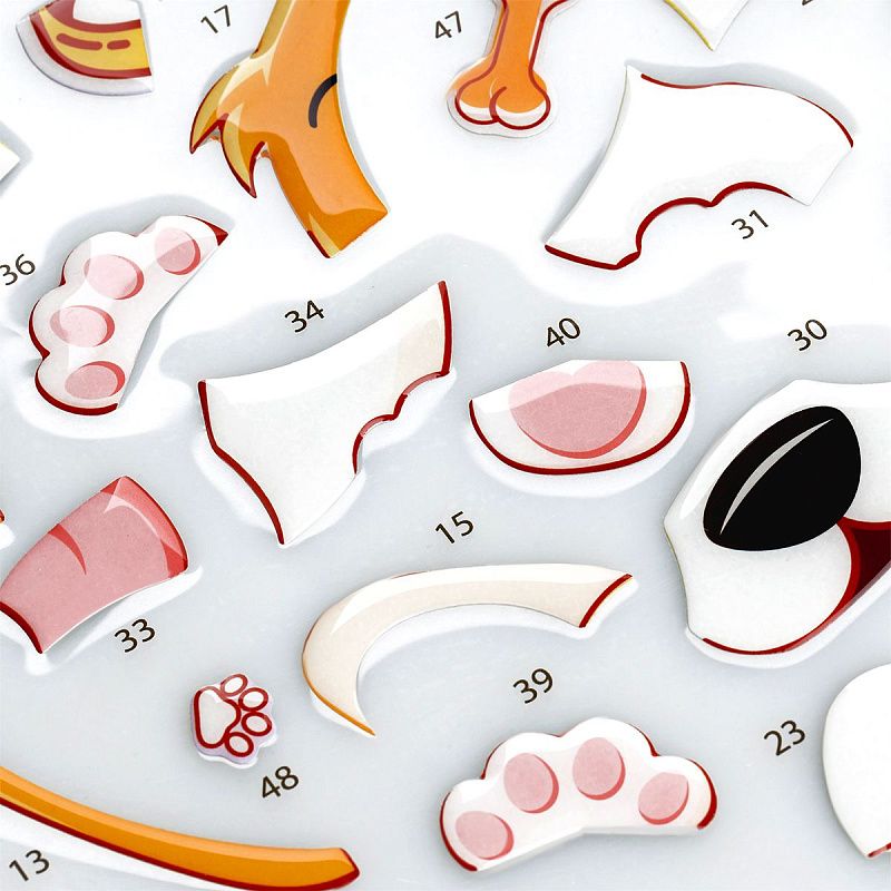 Аппликация наклейками ТРИ СОВЫ "Корги", А4, 1 основа, объемные наклейки, картонный конверт