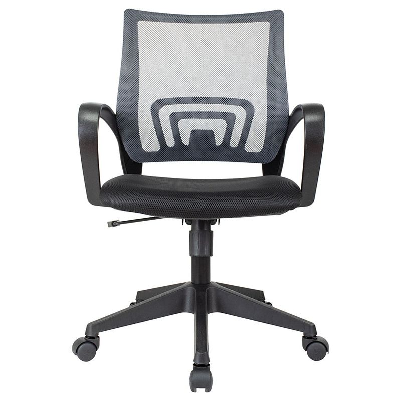 Кресло оператора Helmi HL-M95 (695) "Airy", спинка сетка серая/сиденье ткань TW черная, механизм качания