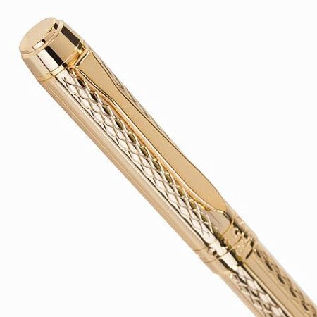 Ручка подарочная шариковая GALANT "Graven Gold", корпус золотистый с гравировкой, золотистые детали, пишущий узел 0,7 мм, синяя, 140466 