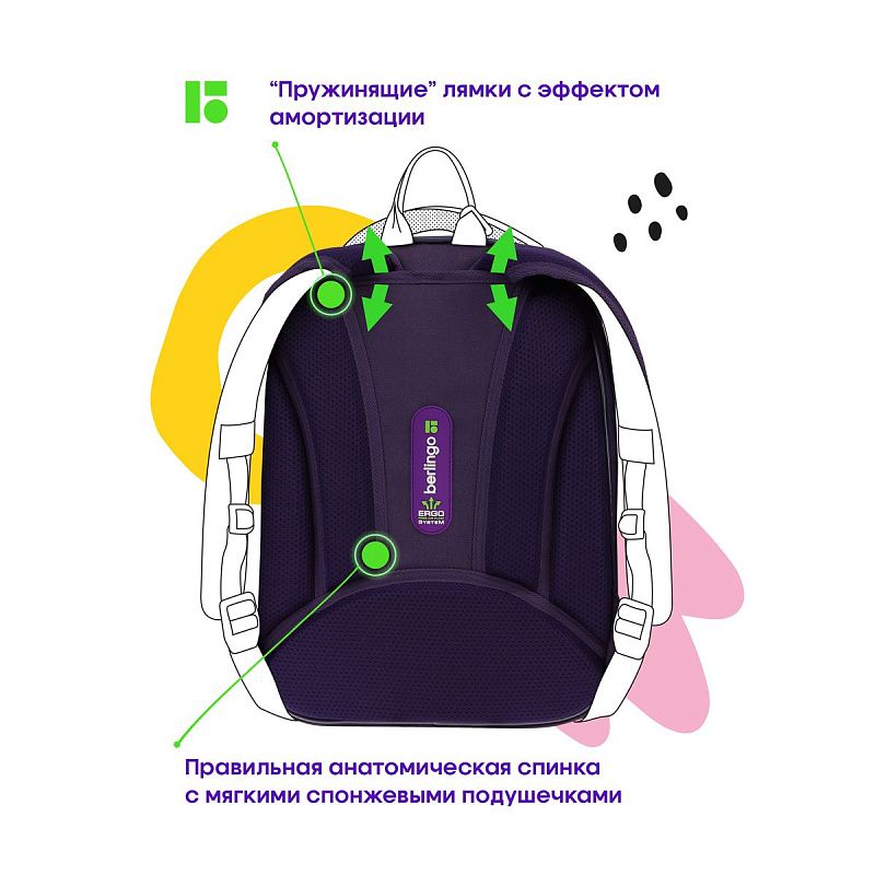 Ранец Berlingo Expert Mini "Fox Dreamer" 36*27*14см, 2 отделения, 2 кармана, анатомическая спинка, мешок для обуви 