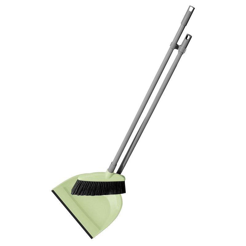 Комплект для уборки пола York "Лень" (щетка+совок), пластик, резиновый край, 92*24*22 см