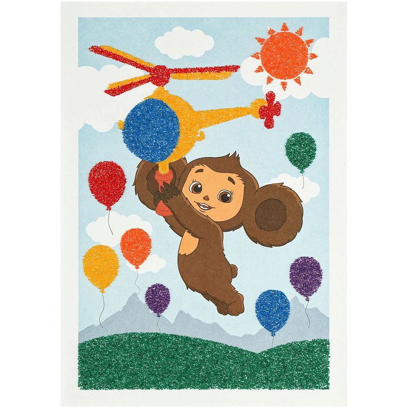 Фреска-картина из песка Мульти-Пульти "Чебурашка", картонная коробка