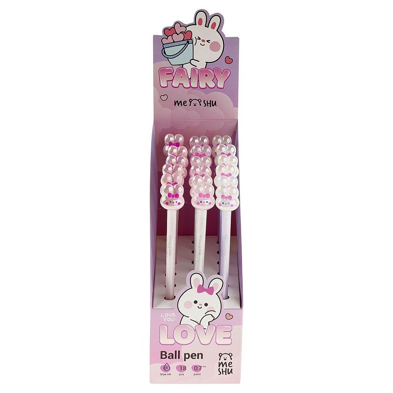 Ручка шариковая MESHU "Magic Bunny" синяя, 0,7мм, корпус ассорти 
