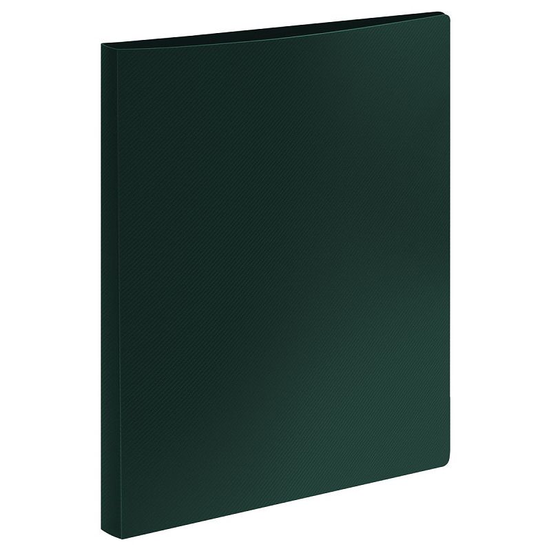 Папка на 2 кольцах СТАММ "Диагональ" А4, 25мм, 700мкм, пластик, изумруд 