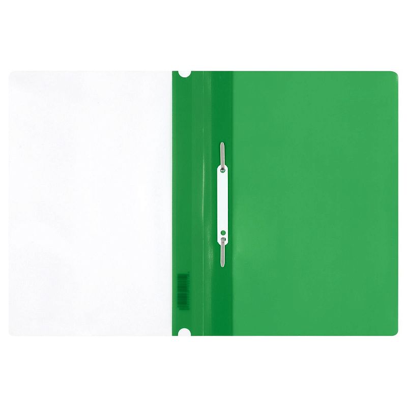 Папка-скоросшиватель пластик. перф. СТАММ А4, 120мкм, зеленая с прозр. верхом 